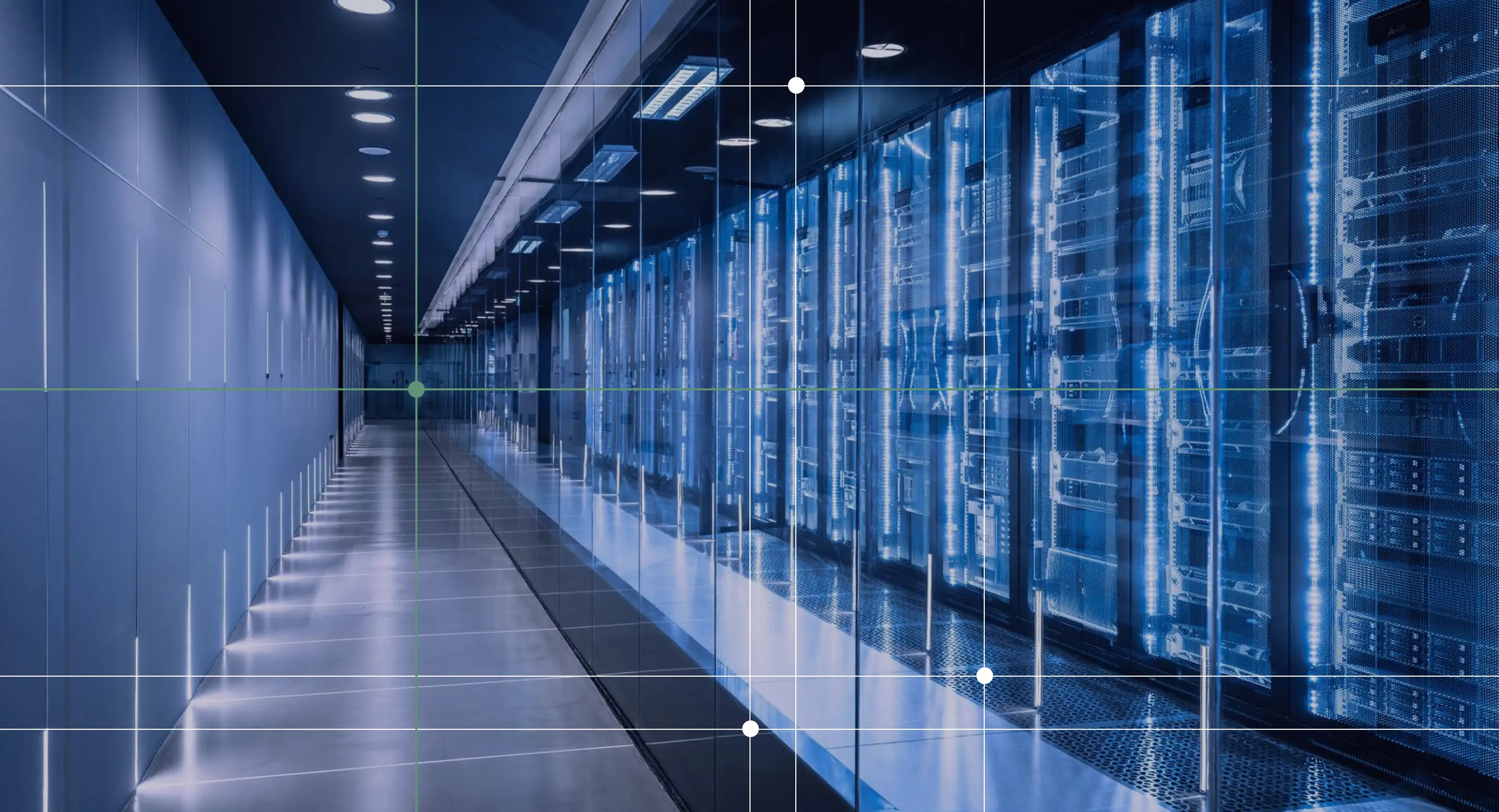 High-tech data center with server racks